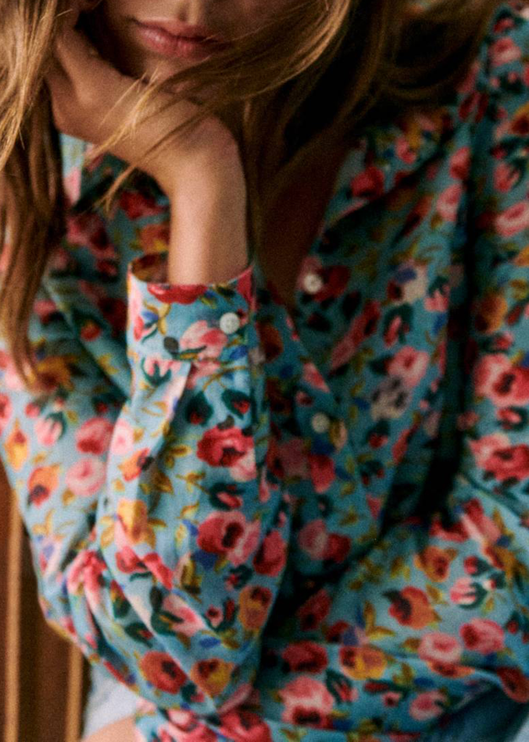 Colorful Floral Long-Sleeved Shirt