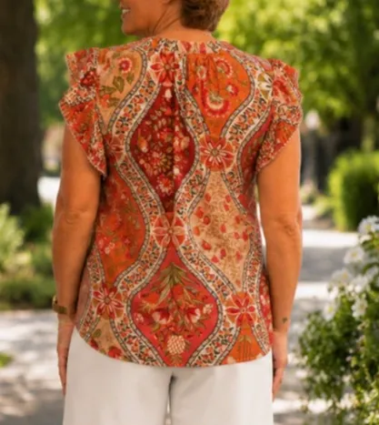 Floral Printed Button Down Top