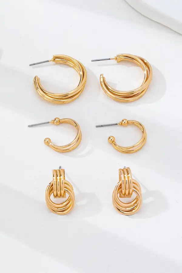 Curated Multi Line Hoop arring