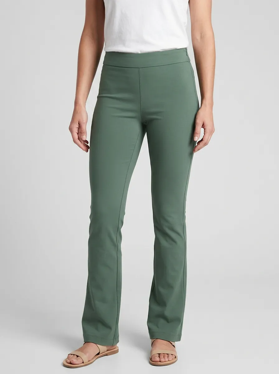 Easy-Wear Mid-Rise Stretch Pants