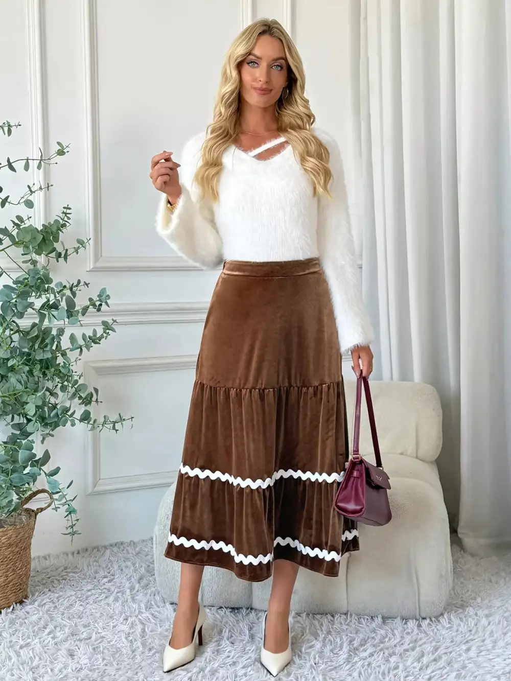 Easy Velvet Tiered Skirt