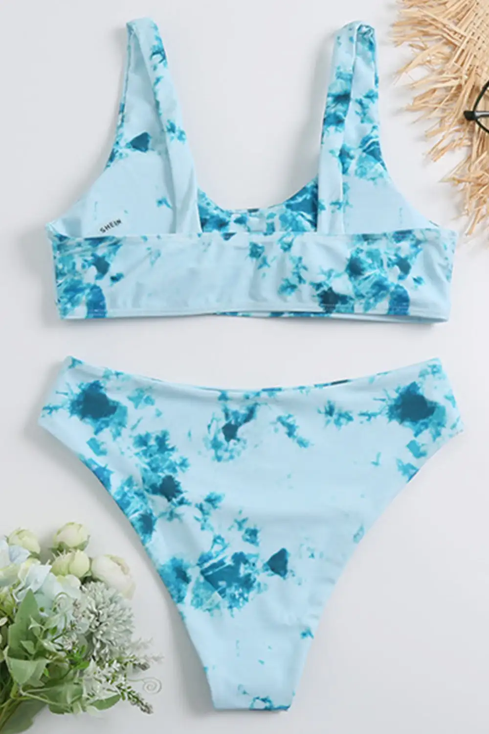 Swimwear Tie Dyed Print Bikinis Swimsuit Two Piece Swimwear