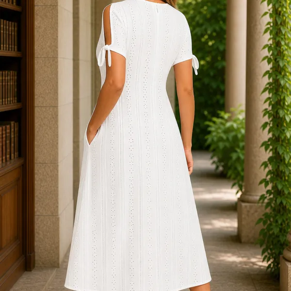 Eyelet Flowing Midi Dress