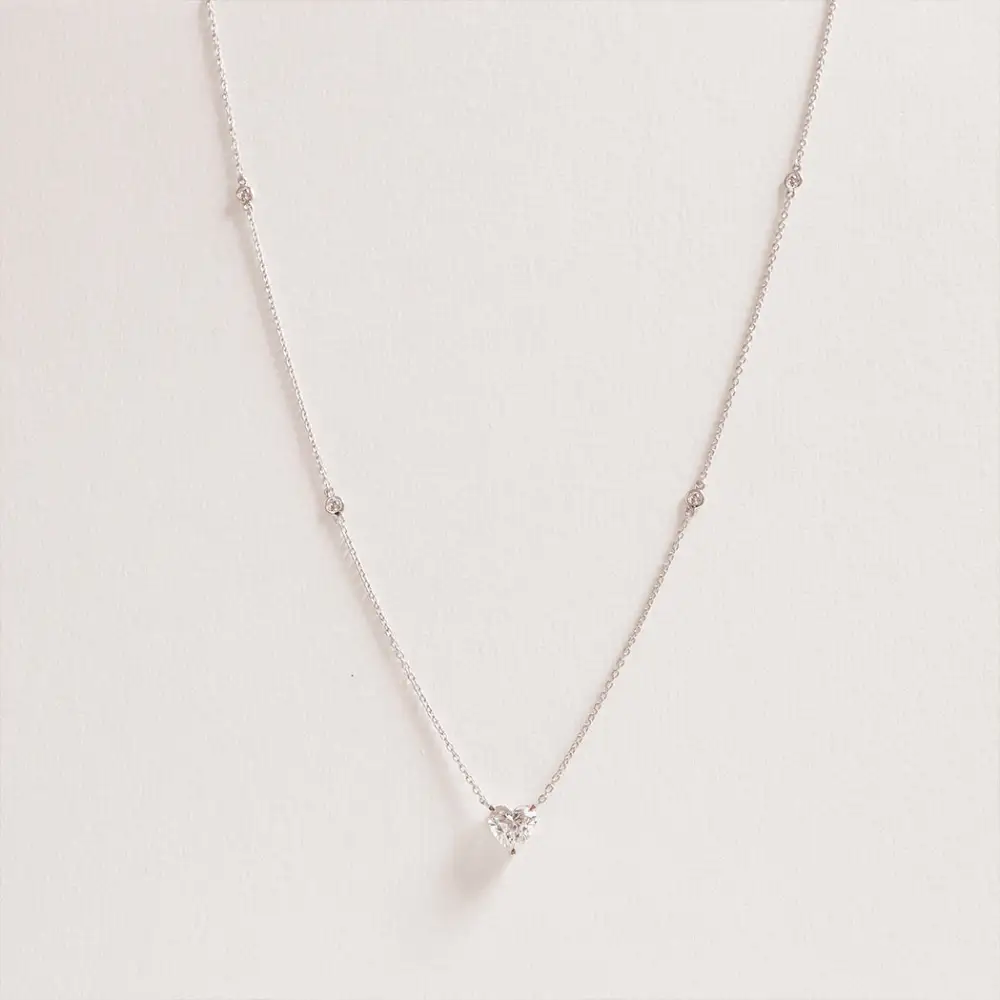 Diamond Solitaire Heart Necklace