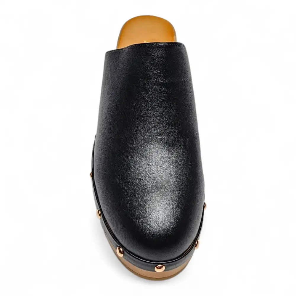 Lumber Wood-bottom Clog Heels