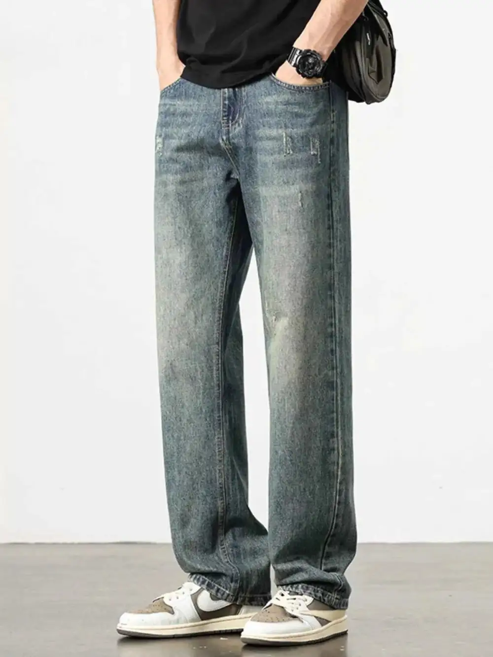 Casual Washed Wide Leg Jeans