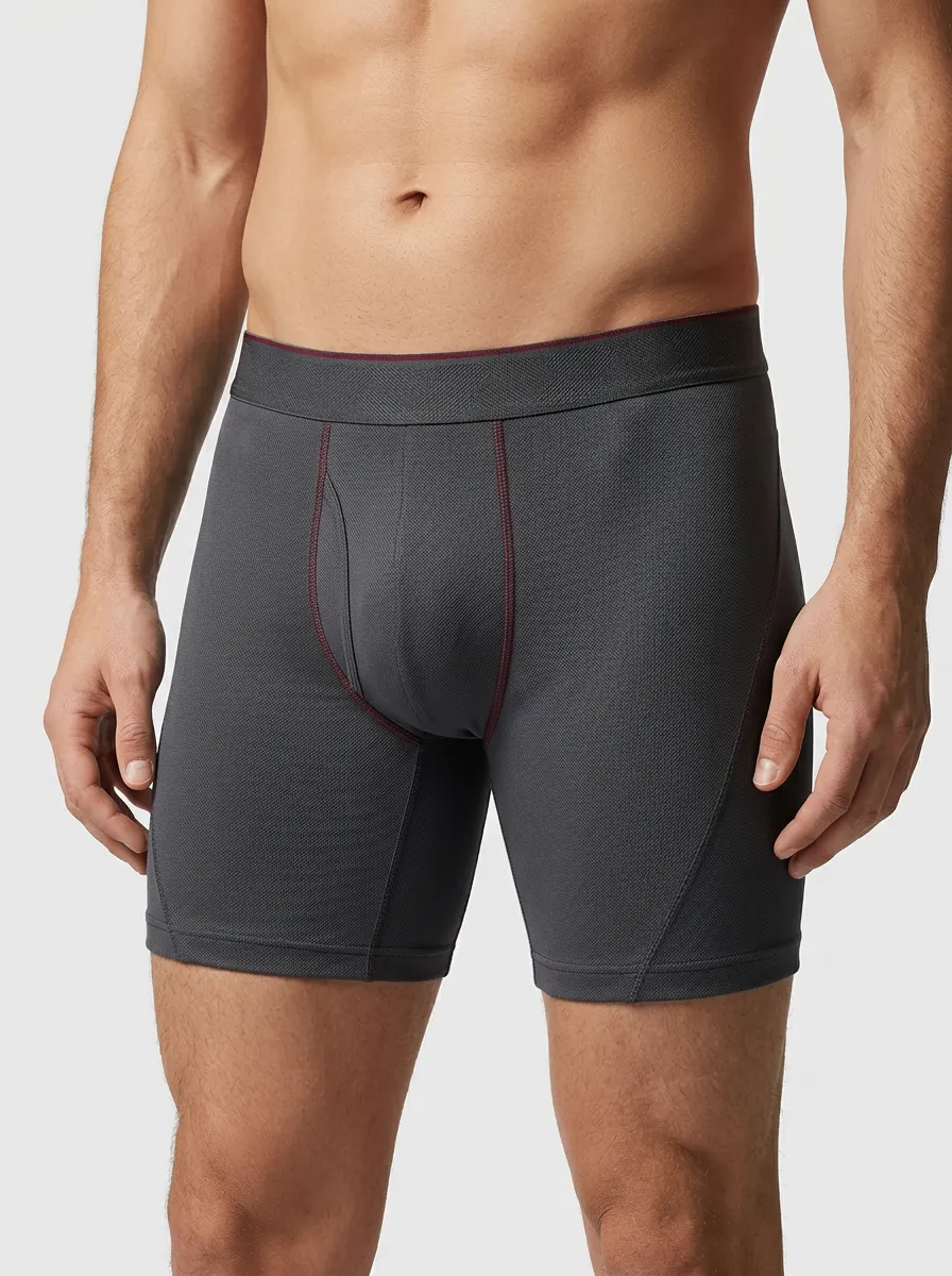 Core Contrast-Stitch Performance Athletic Performance Look Men's Boxer Briefs