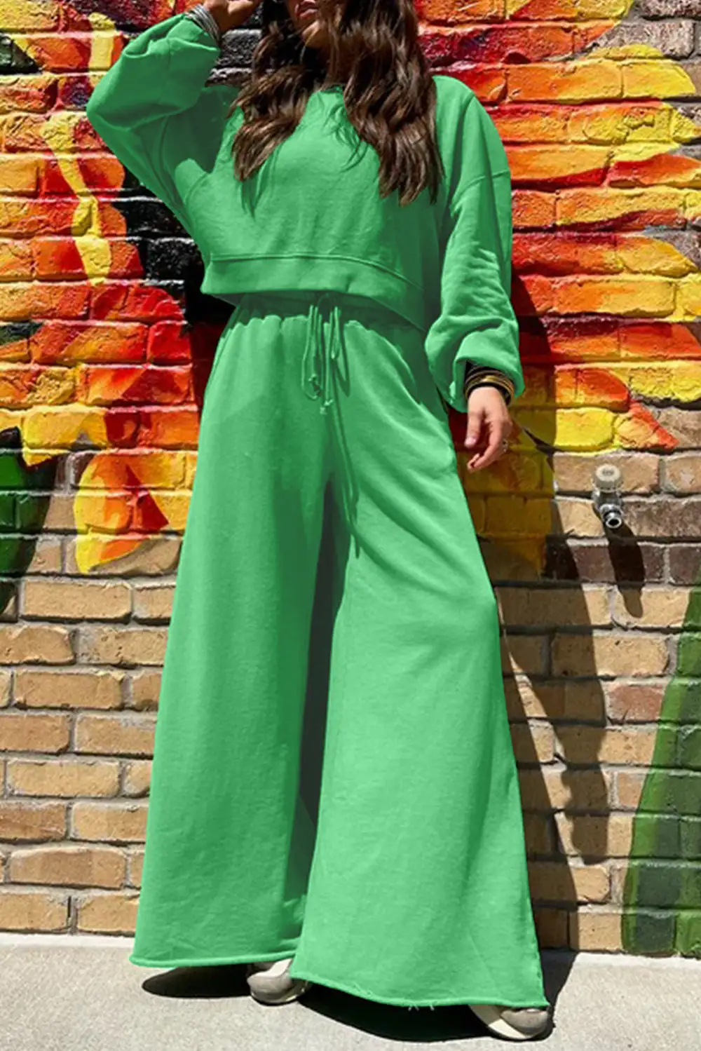Sleeve Pullover Soft Pants Lounge Set Ease