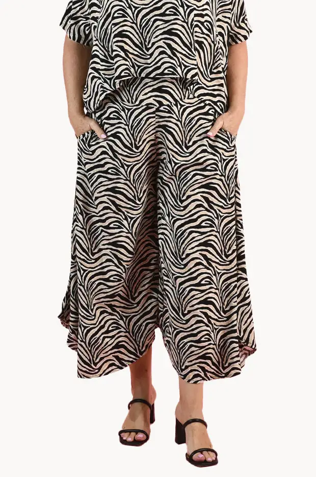 Pleated High Rise Wide Leg Pants