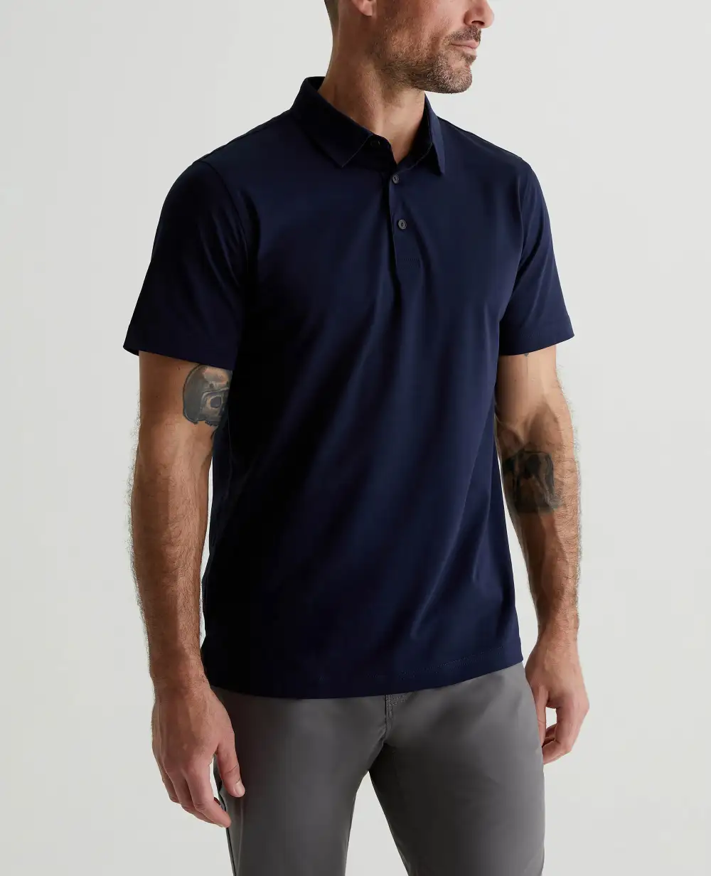 Men's Short Sleeve Spread Collar Polo Shirt