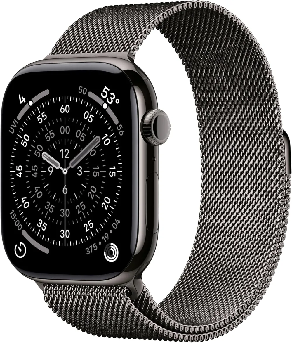 Apple Watch Series 11 [GPS 42mm] Smartwatch with Jet Black Aluminum Case with Black Sport Band - S/M. Sleep Score, Fitness Tracker, Health Monitoring, Always-On Display, Water Resistant