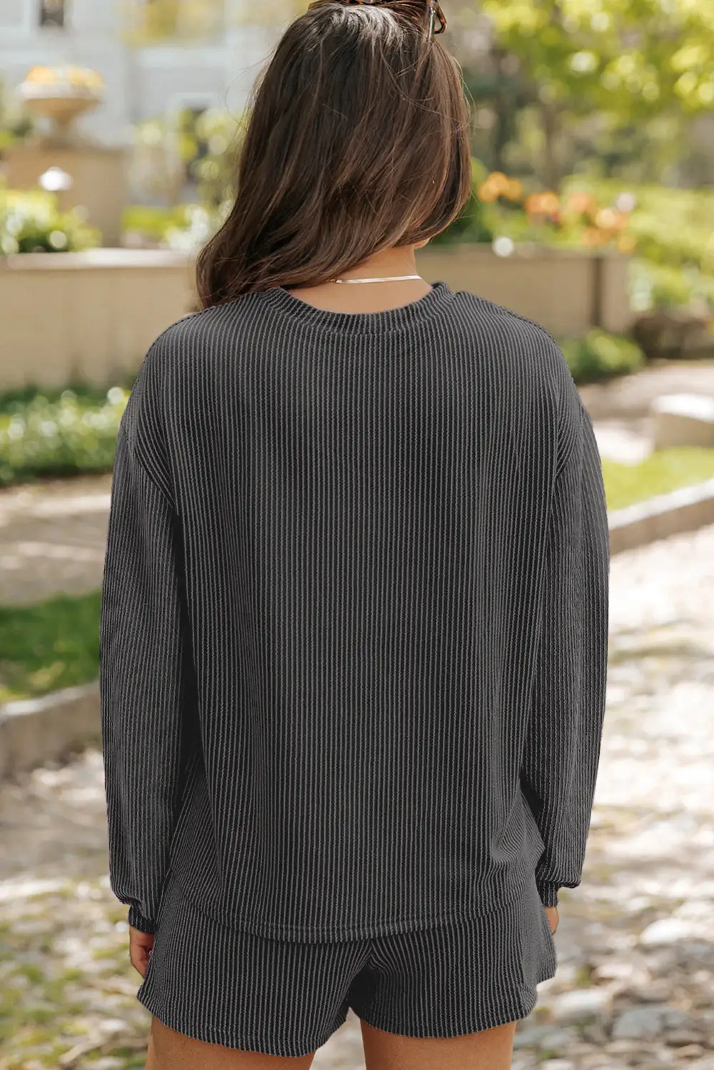 Long Sleeve Relaxed Shorts Lounge Set Ease