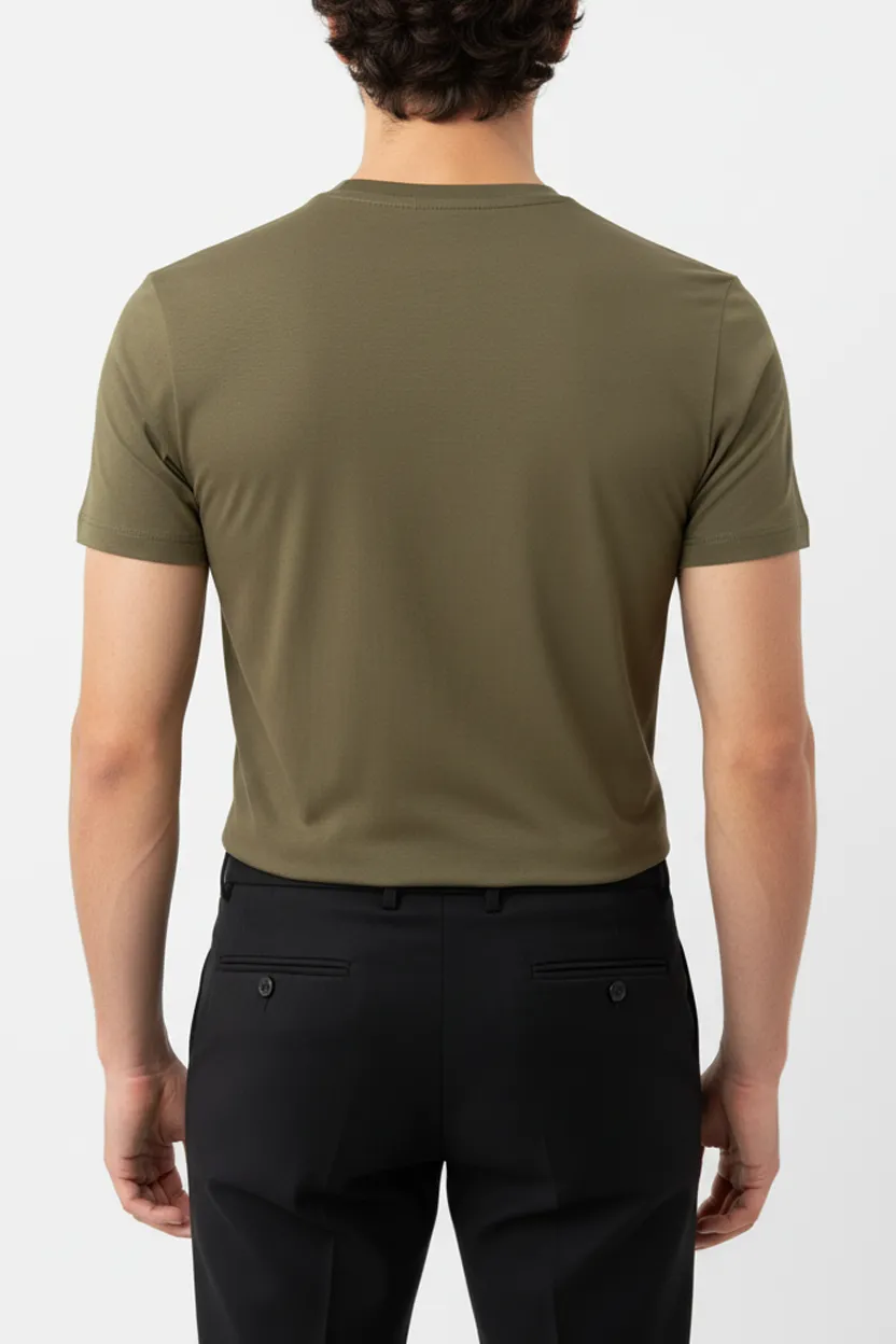 Polished Round Neck Cotton Essential T-Shirt
