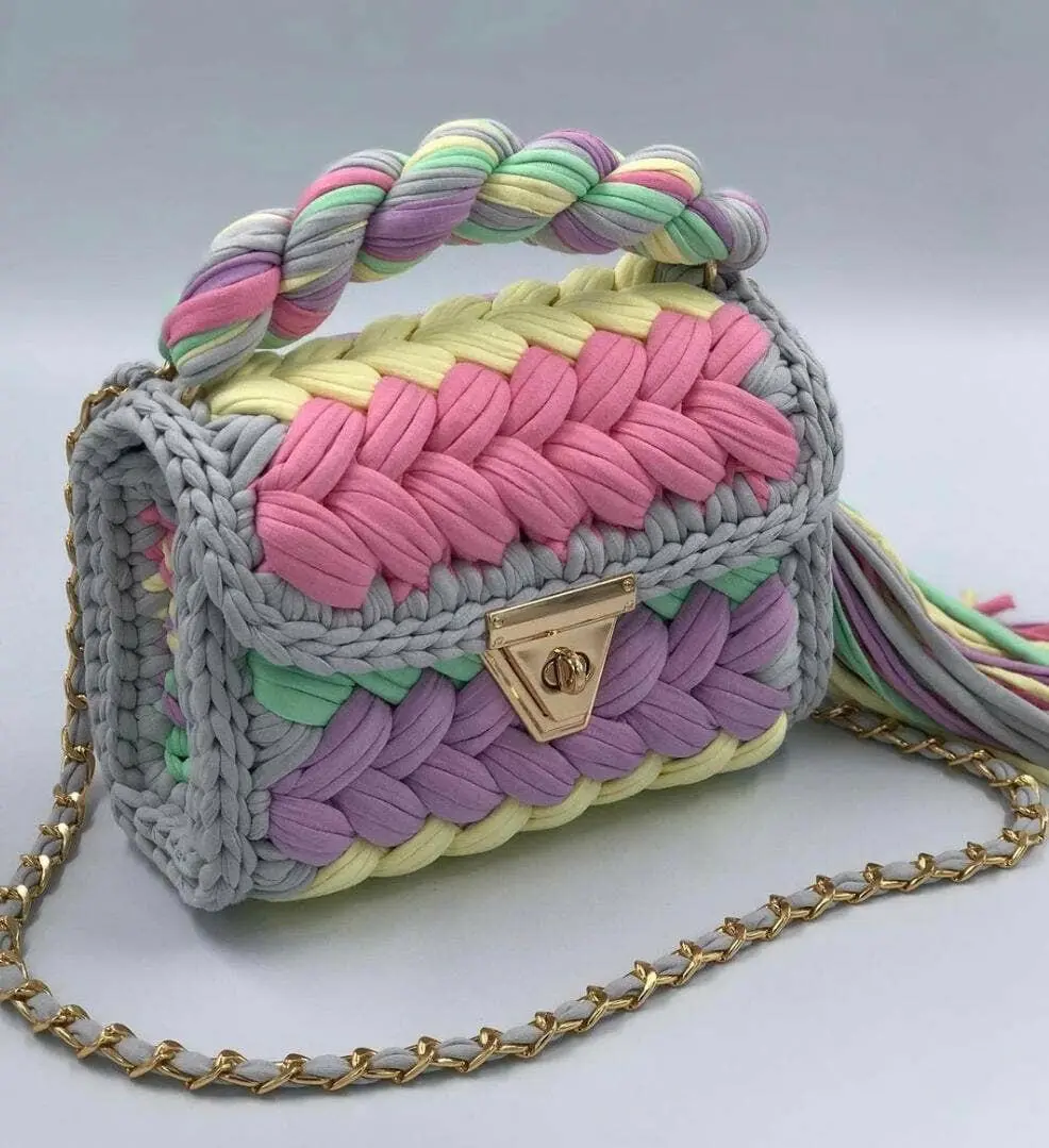 Sculpted Crochet Shoulder Bag