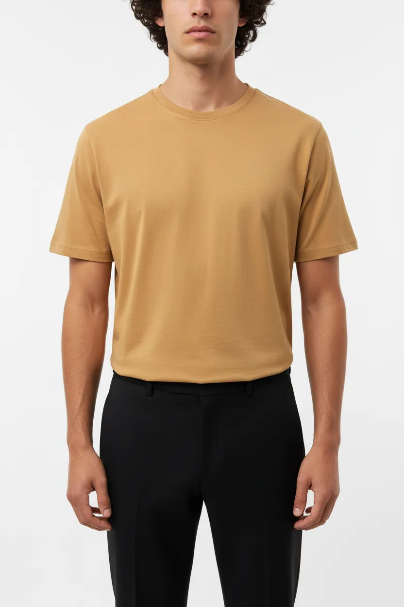 Modern Round Neck Cotton Essential T-Shirt