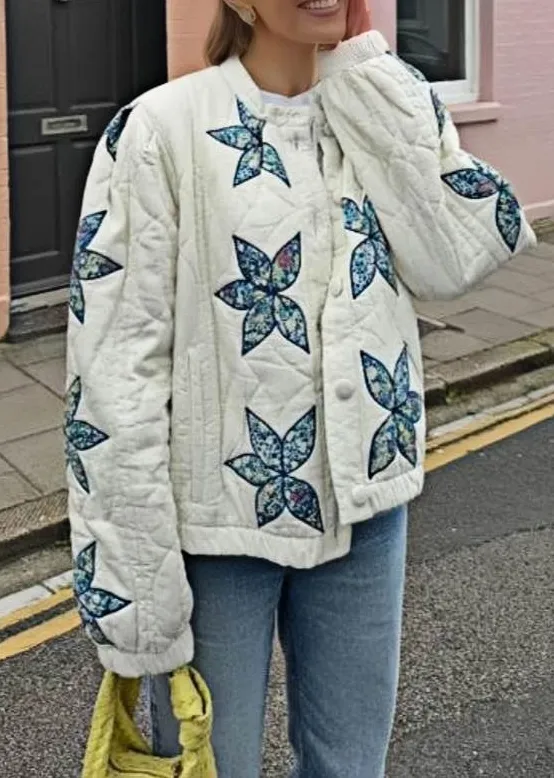 Single-Breasted Printed Classic Jacket