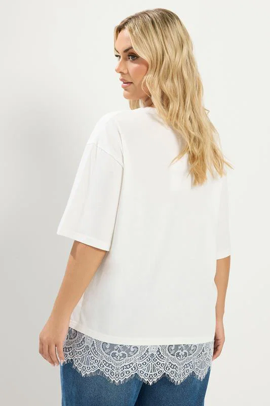 Ivory White Lace T-Shirt detail 3