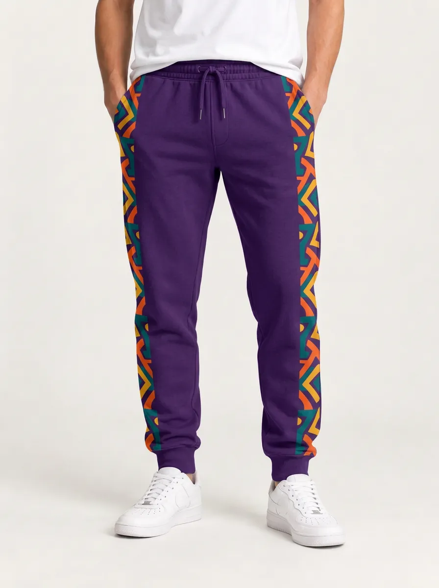 Men's Geometric Athletic Style Joggers