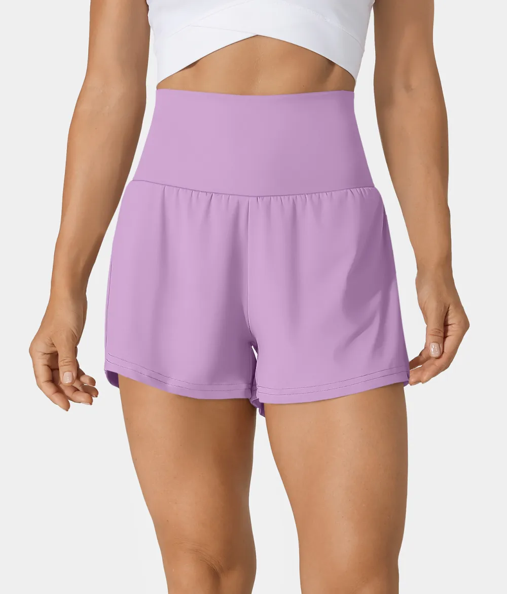 2026🔥  Super High Waisted Back Pocket & Side Hidden Pocket 2-in-1 Yoga Shorts 2.5