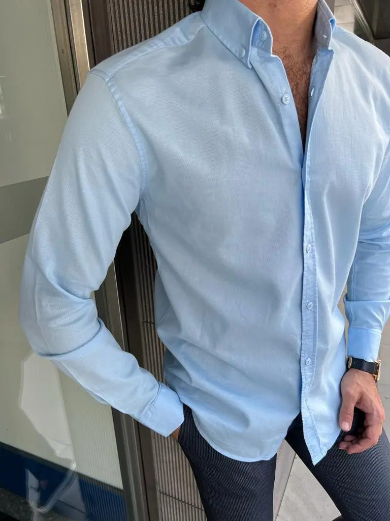 Clean Line Slim Fit Cotton Casual Shirt
