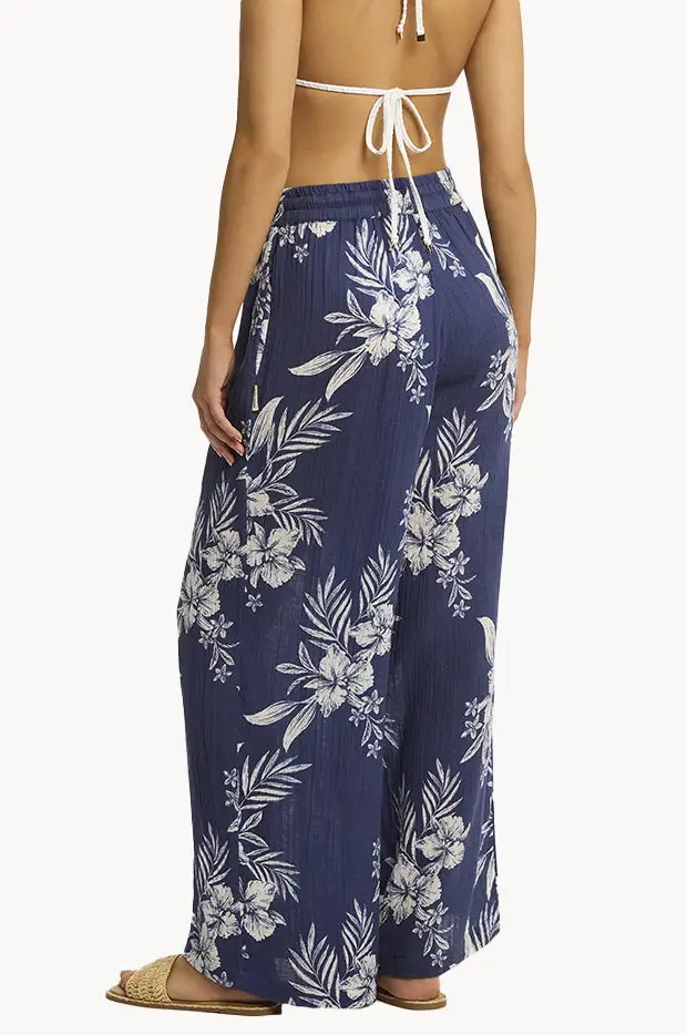 High Rise Gauze Beach Pants