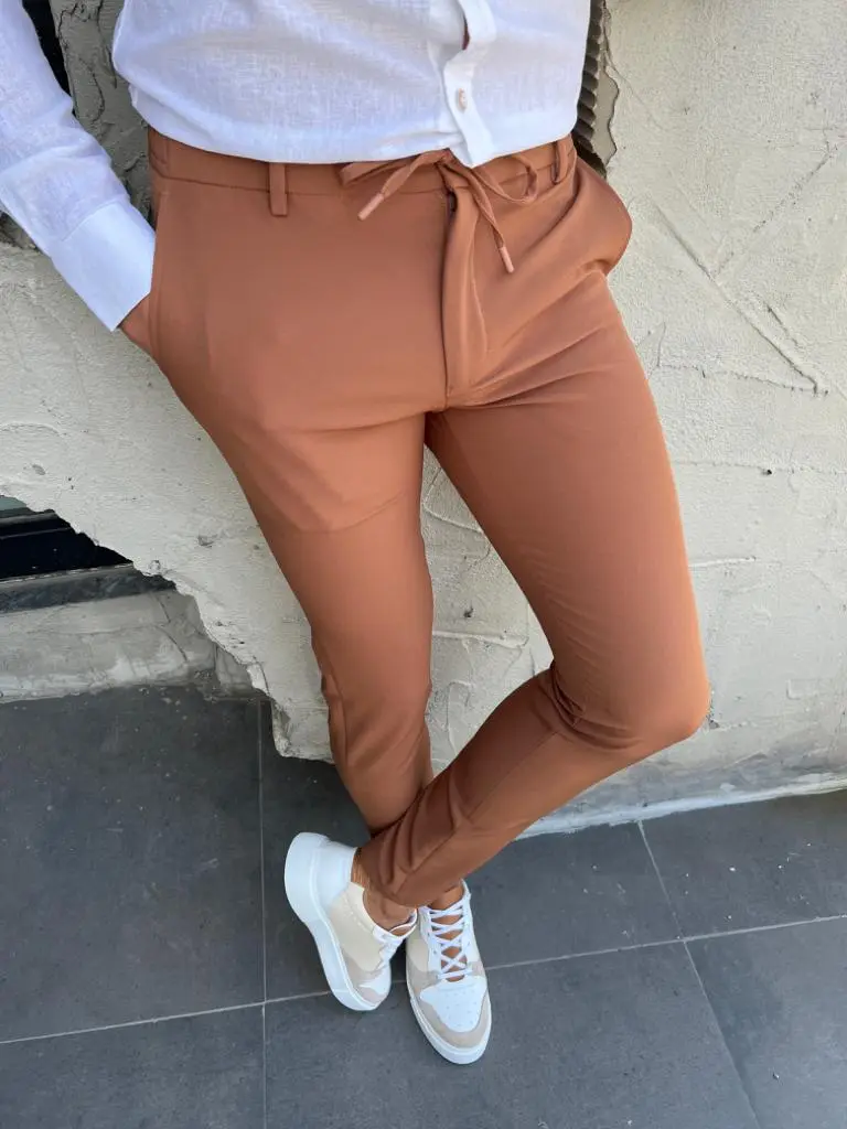 Refined Rope Detail Slim Fit Tailored Trousers