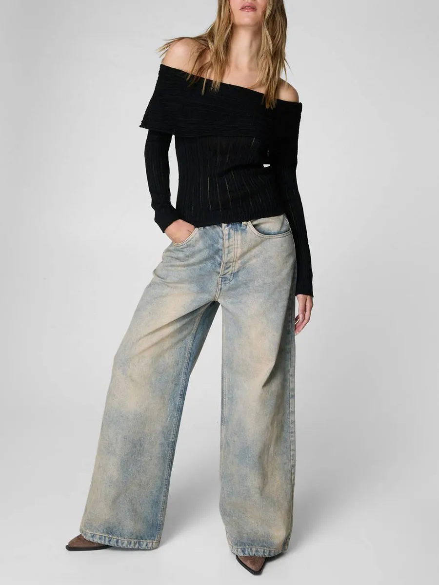 Women's Off-the-Shoulder Knit Top