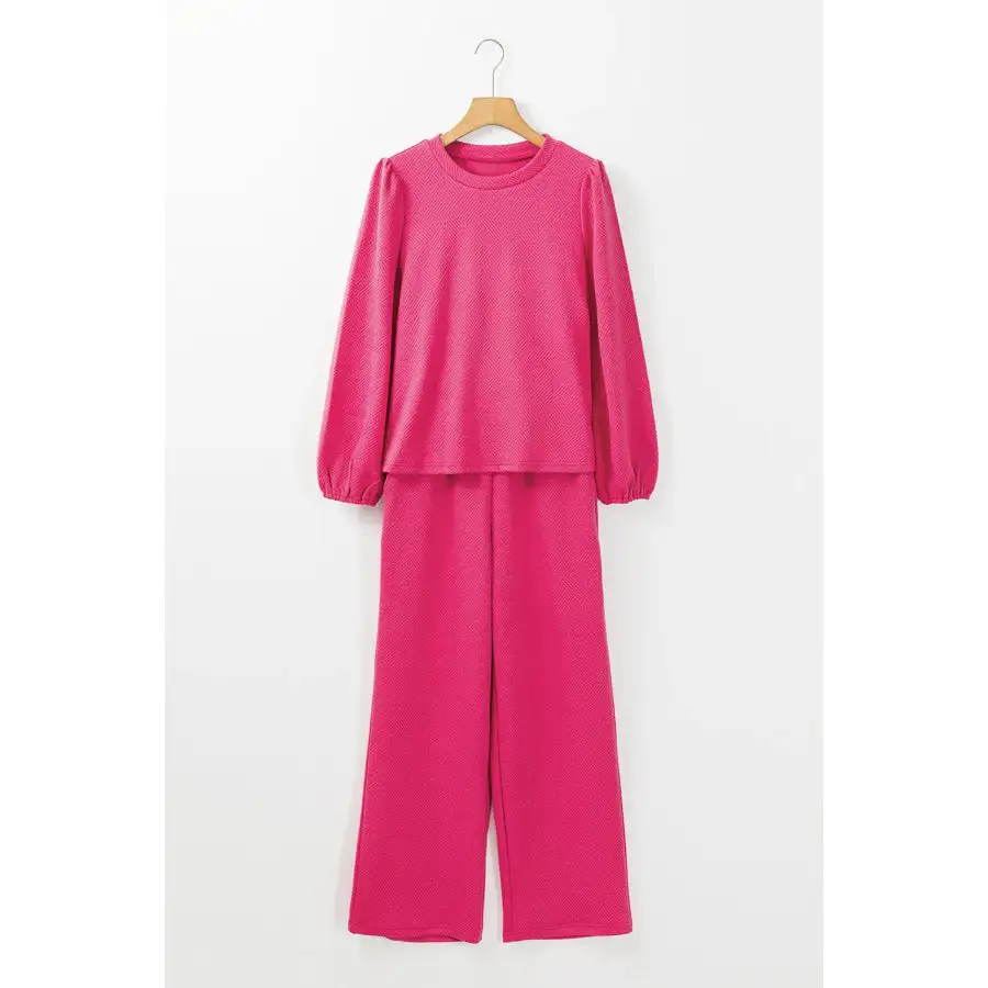 Sleeveless Round Neck Long Sleeve Top and Pants Set