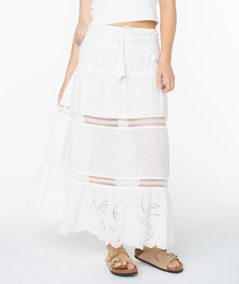 Solid Color Hollowed-Out Ladies' Skirt
