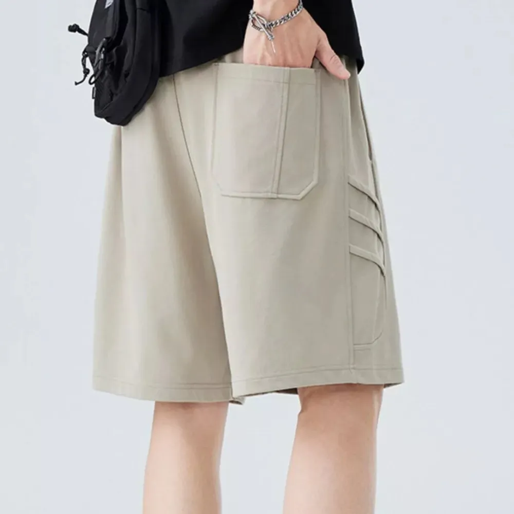 Modern Drawstring Pocket Detail Washed Cargo Shorts