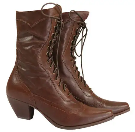 Women's Polished Casual Side Zip Victorian Lace Up Boots