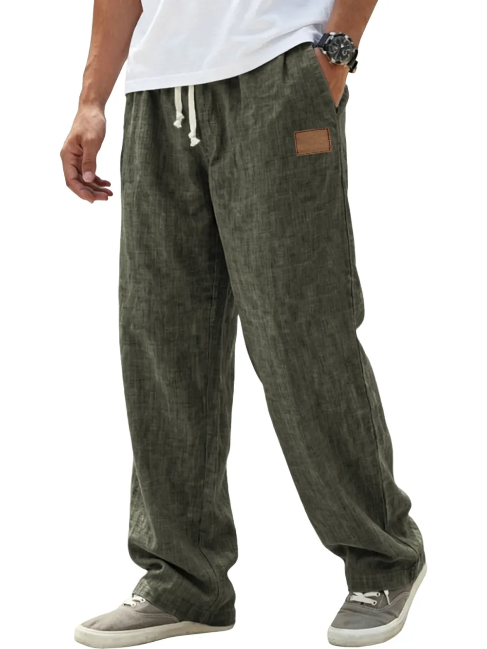 Linen Blend Relaxed Fit Trousers