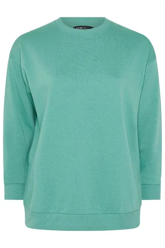 Teal Blue Crew Neck Sweatshirt
