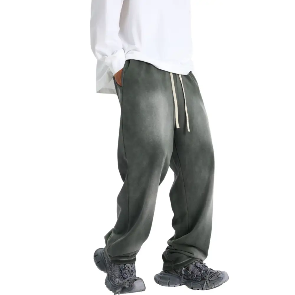 Acid Washed Straight Leg Men's Jogger Pants