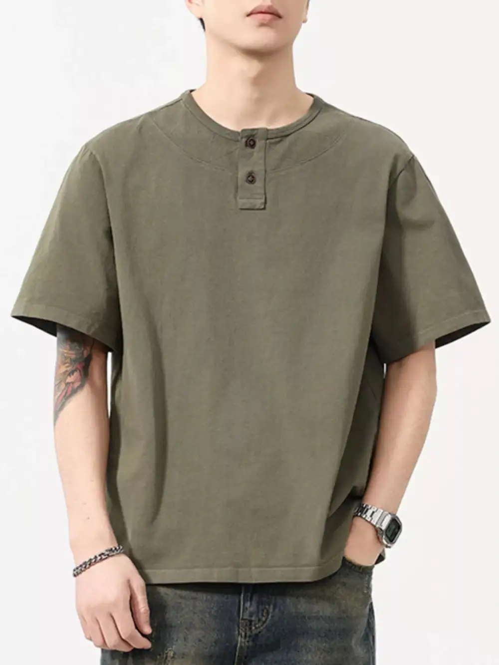 Smooth Round Neck Short Sleeve T-Shirt