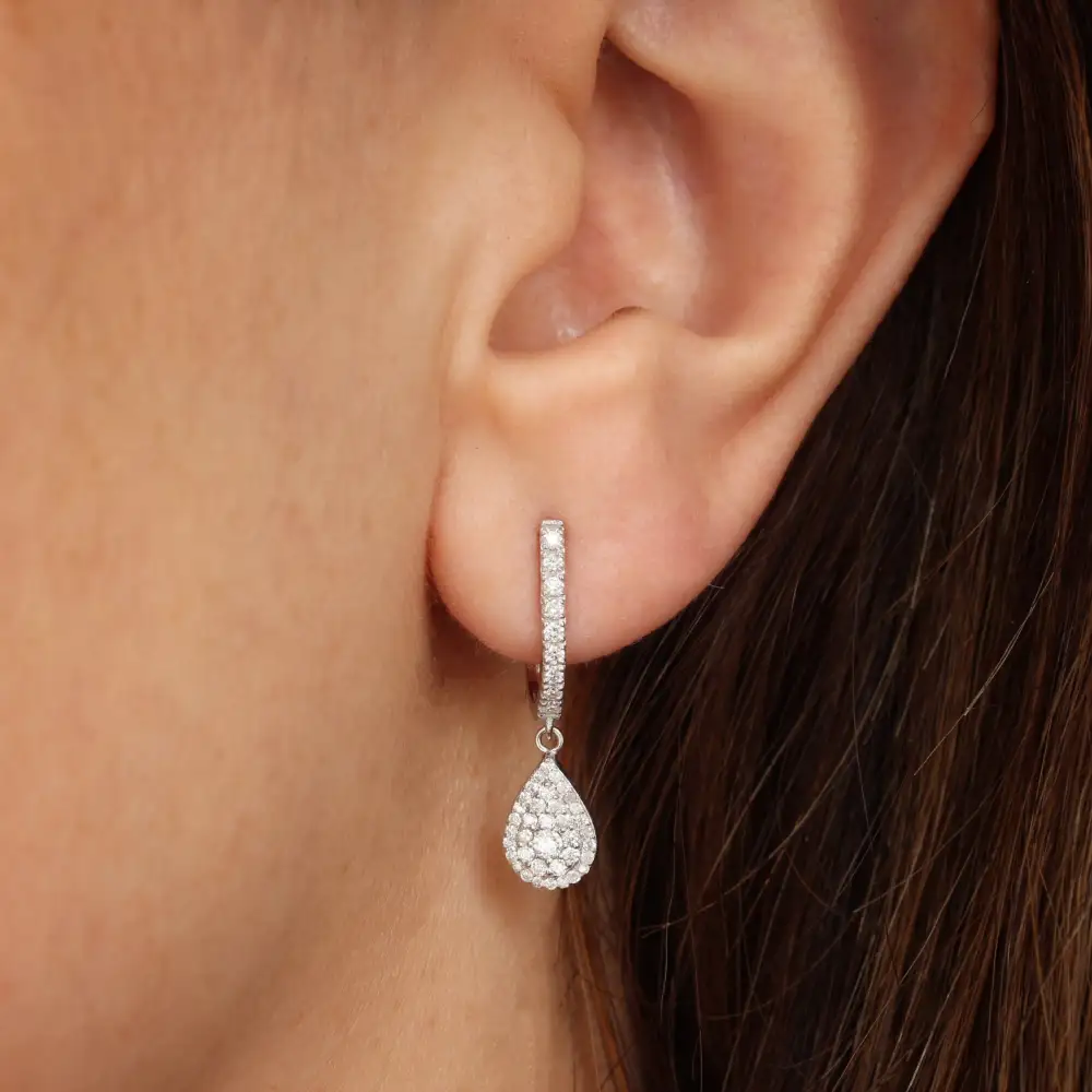 Pear Diamond Drops Dangle Earrings Basic