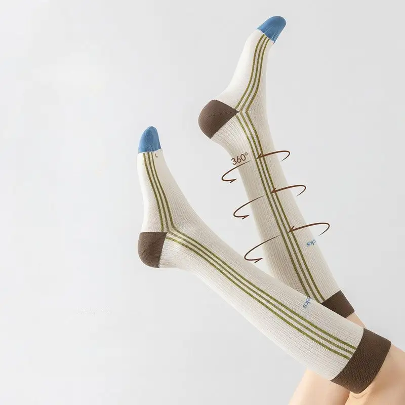 Retro Striped Athletic Knee Socks