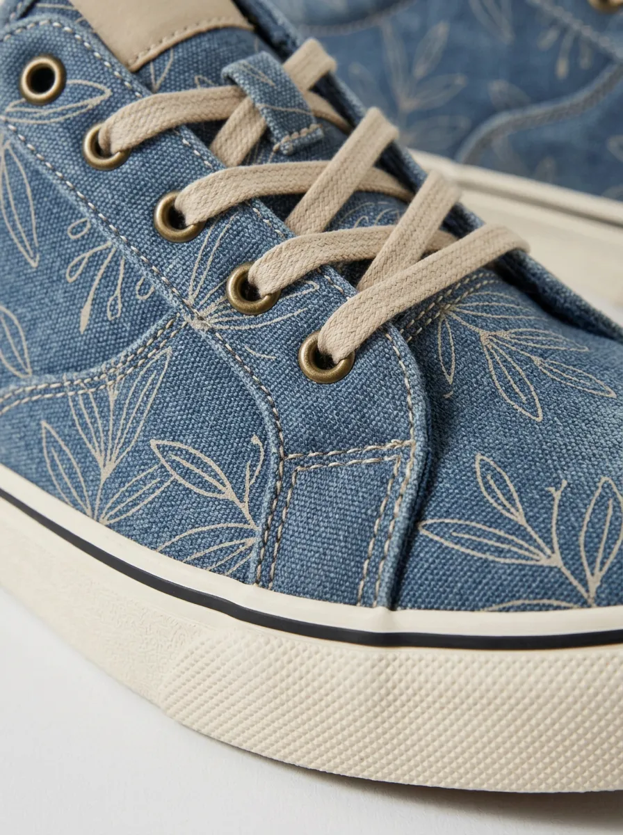 Comfort Botanical Leaf Casual Look Men's Canvas Shoes