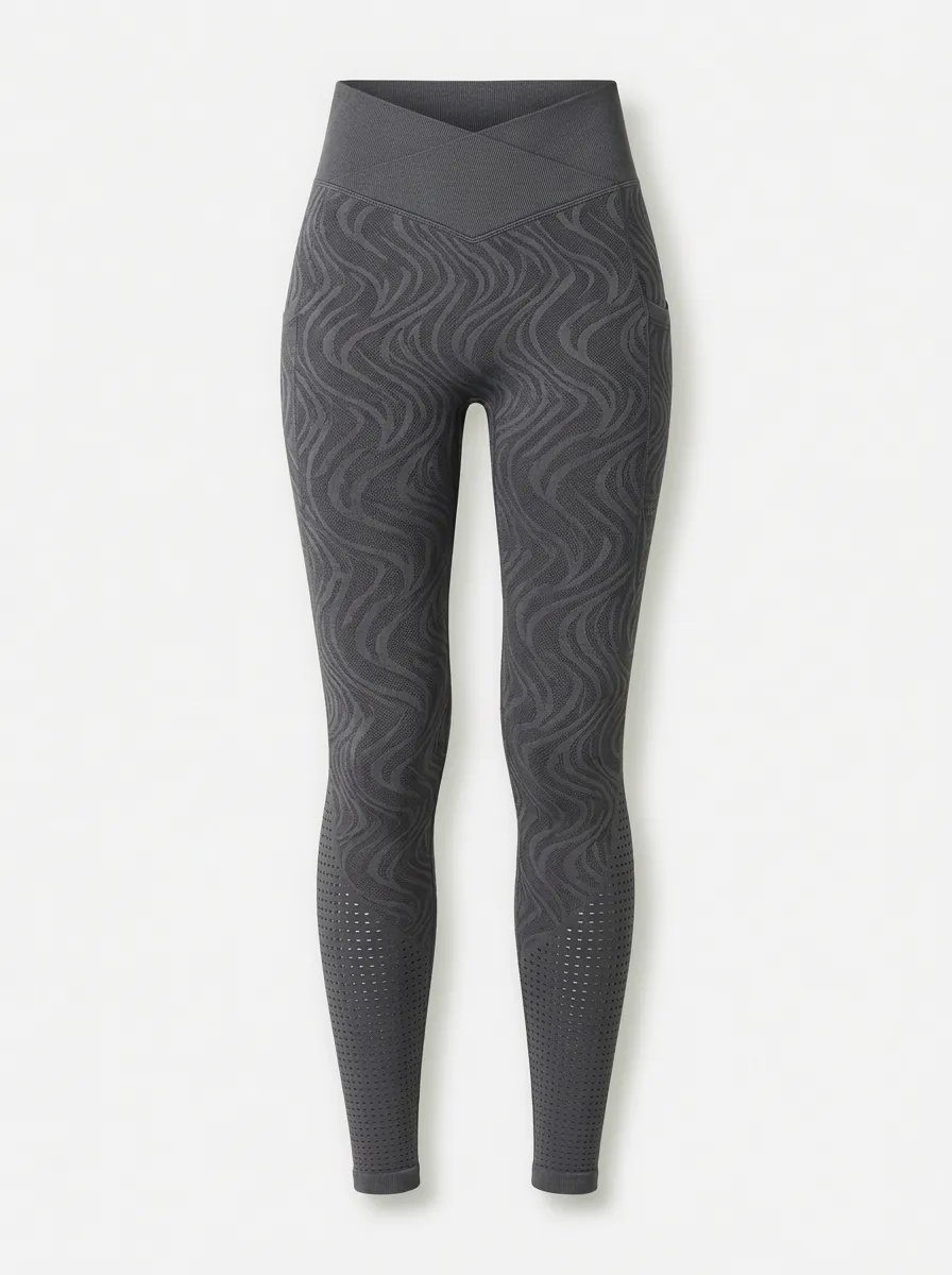 Women's Yoga Fitness Wavy Pattern Printed Leggings