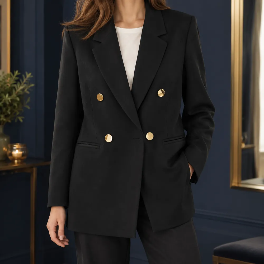 Tailored Double-Breasted Blazer