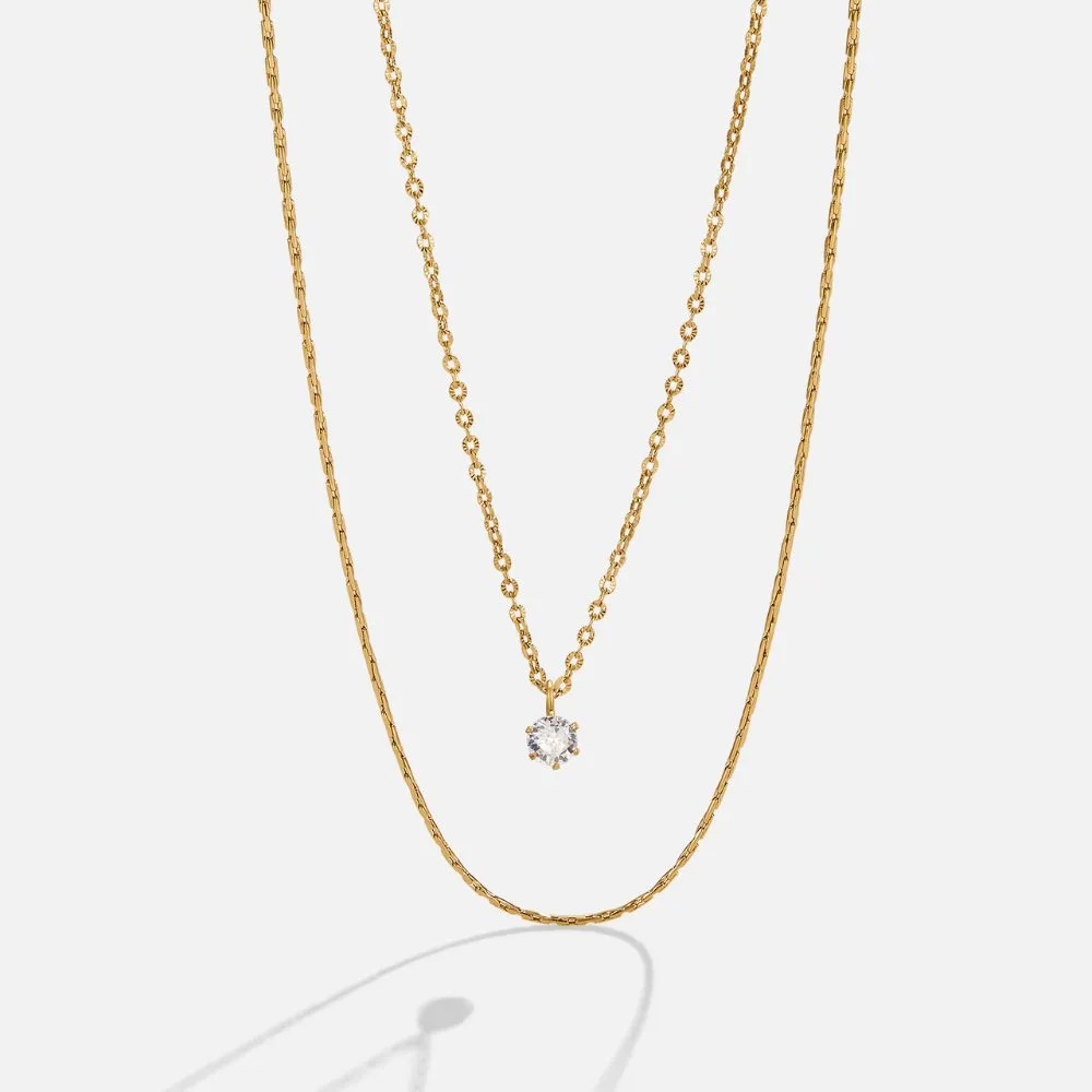 Adjustable Layered Crystal Necklace