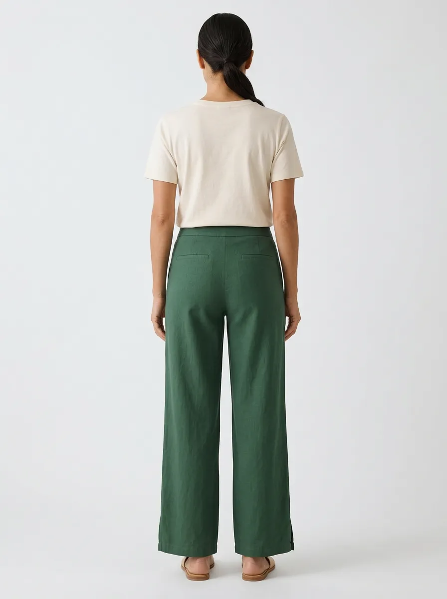 Women's Floral Embroidered Wide-Leg Trousers
