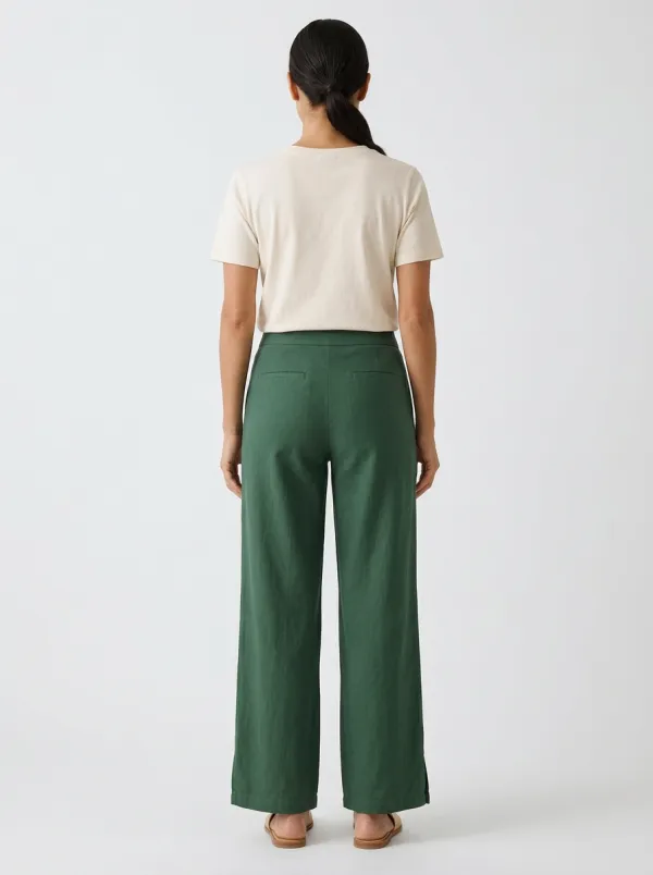 Women's Floral Embroidered Wide-Leg Trousers