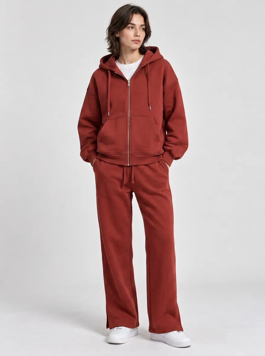 Unisex Weekend Active Zip-Up Hoodie Casual Tracksuit Set