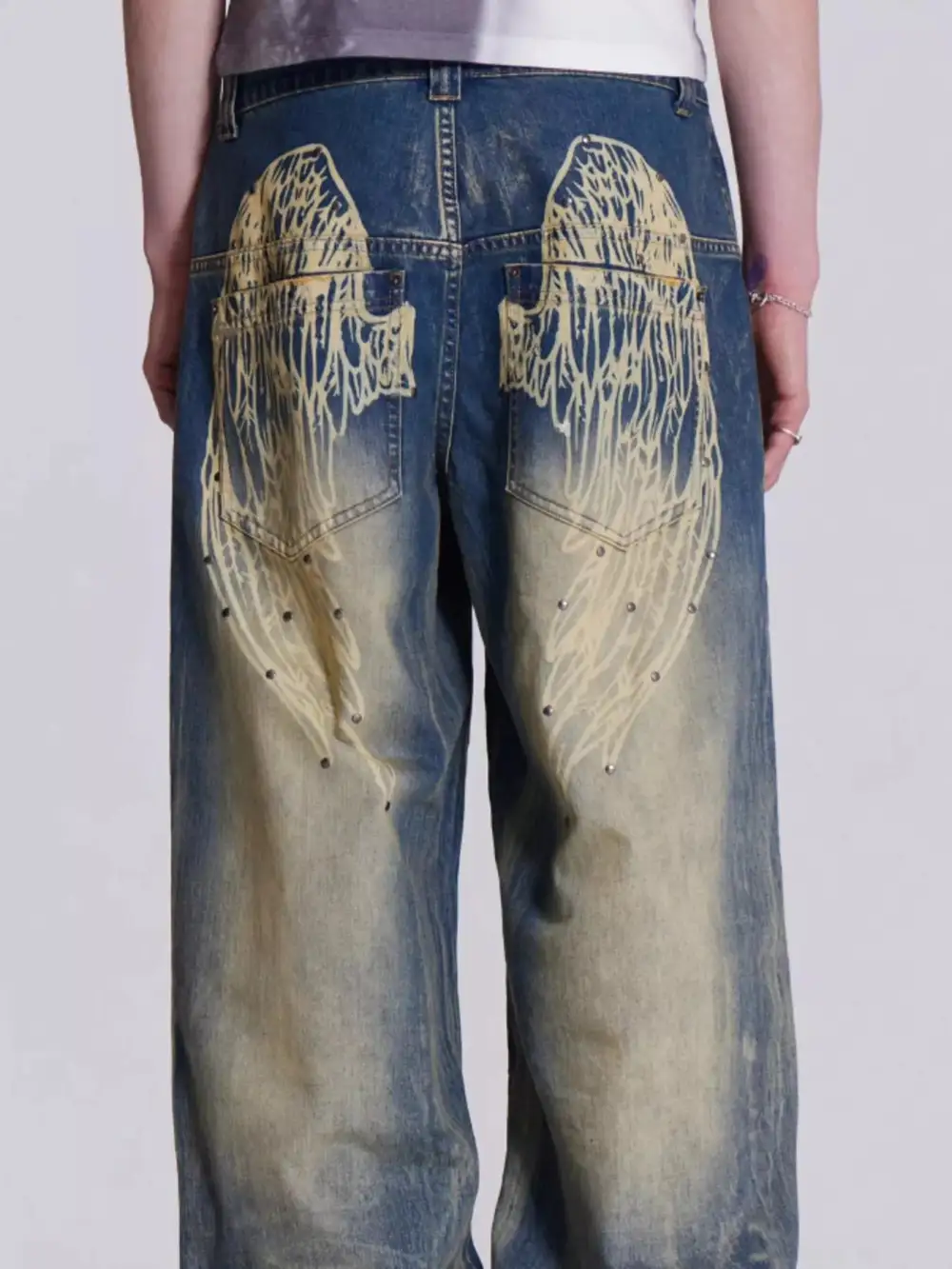 Wide Leg Relaxed Fit Stretch Jeans