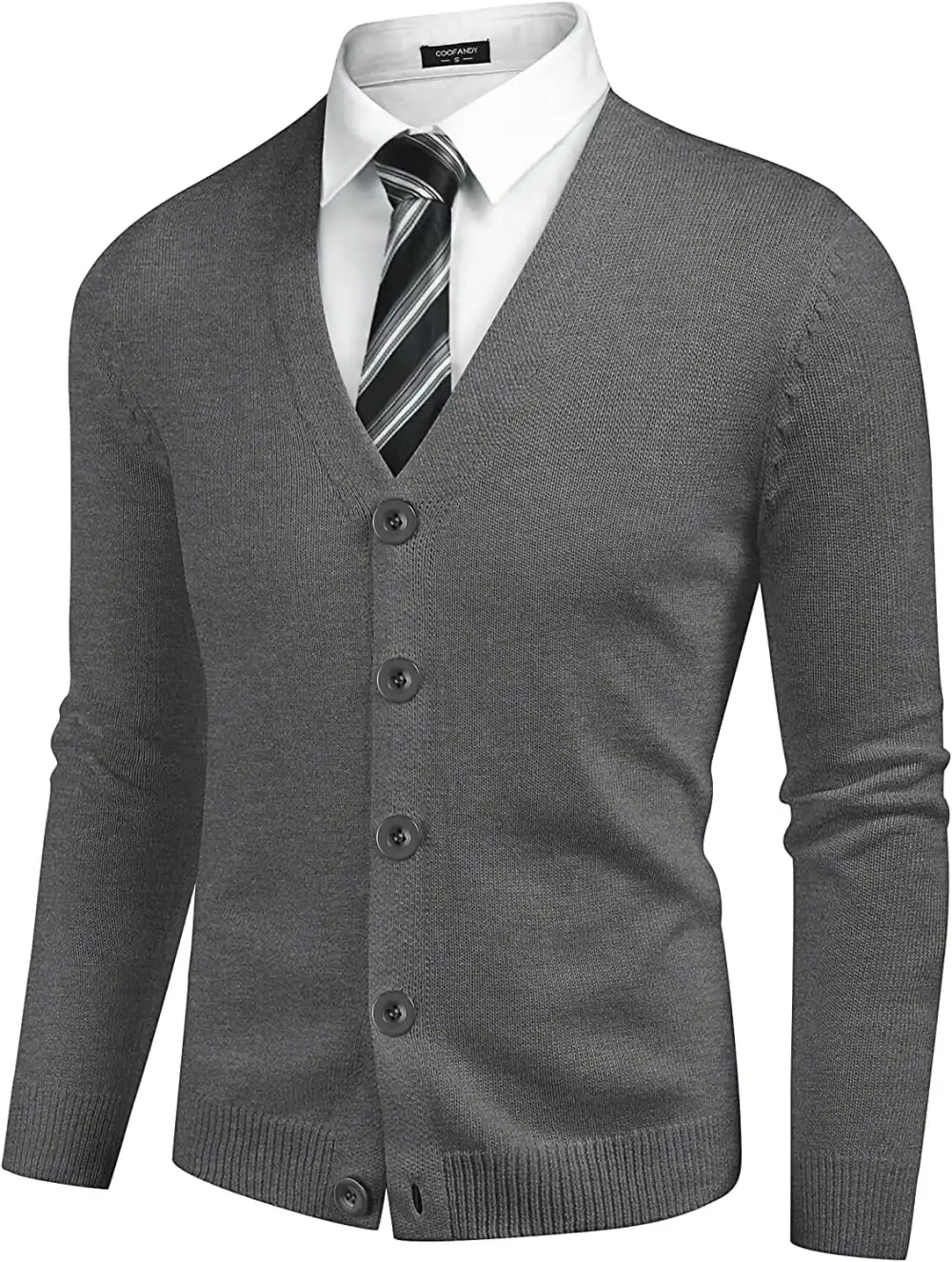 V Neck Lightweight Button Down Knitted Sweater Jeans