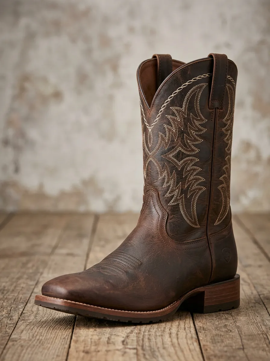 Ranchwear Embroidered Leather-Look Collection Unisex Western Cowboy Boots