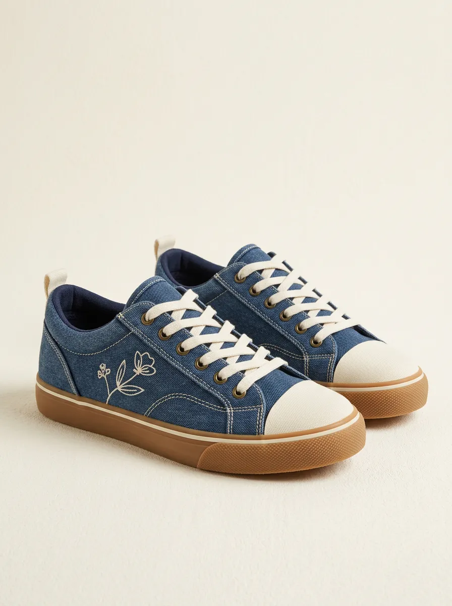Casual Floral Minimalist Lifestyle Look Men's Canvas Shoes