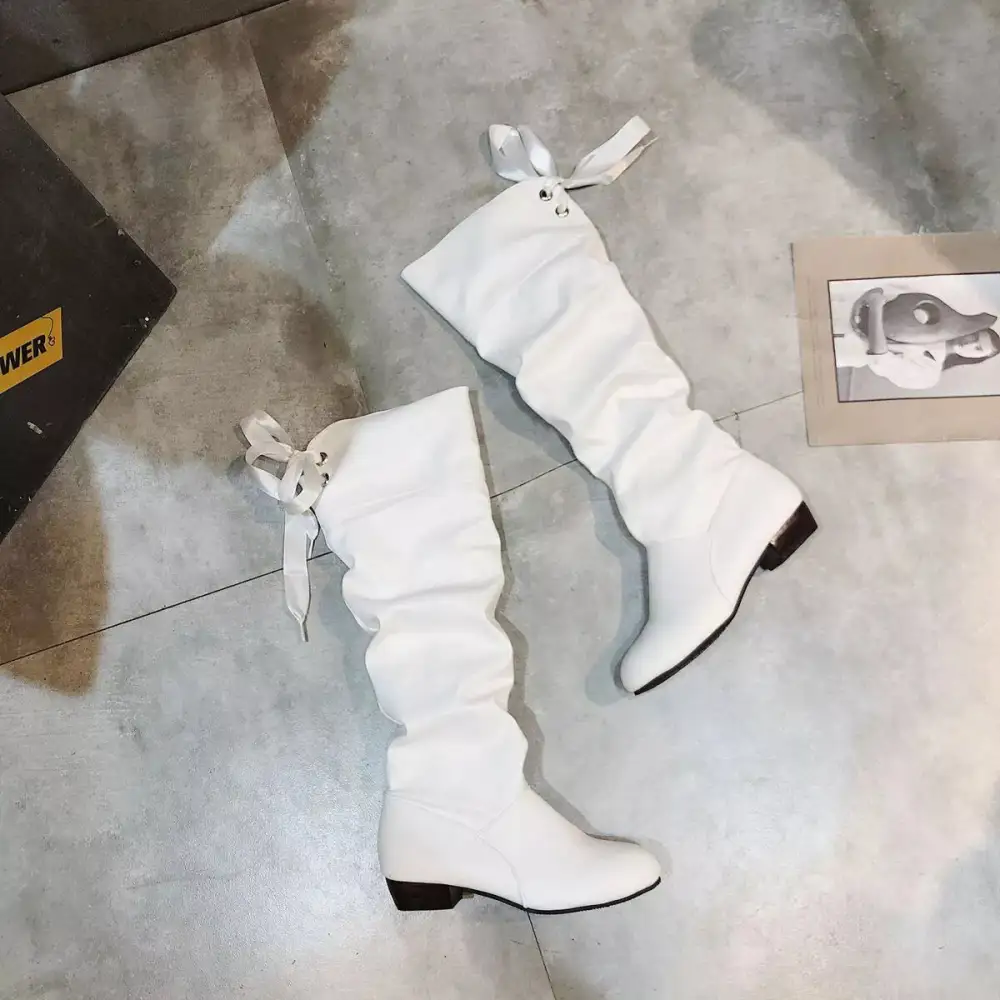 Refined Round Toe Low Heel Boots