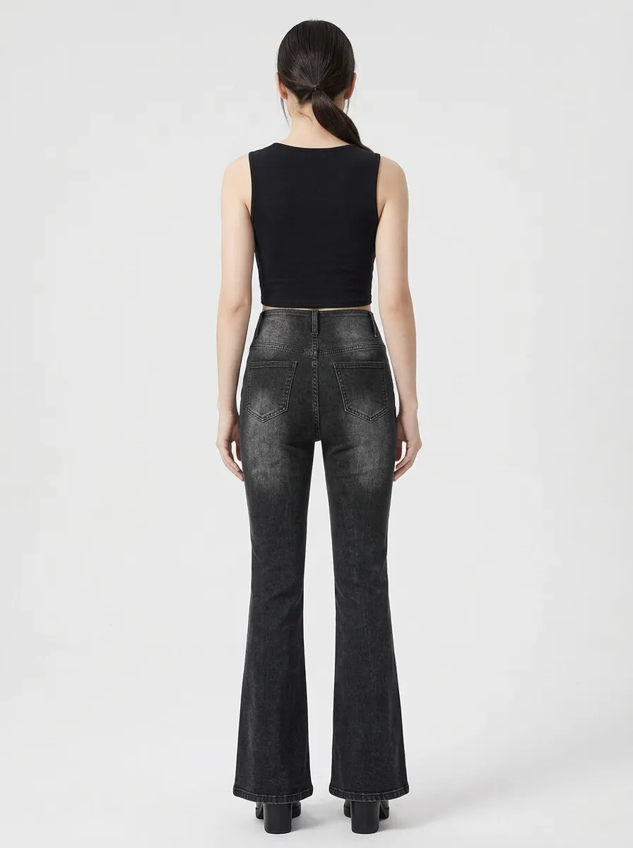 Alternative Rose Beetle Dragonfly Style Women's Gothic Flare Pants